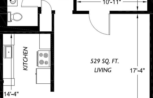 Studio, 1 bath, 454 sqft, $1,545, Unit 309