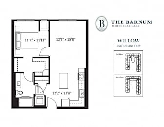 1 bed, 1 bath, 750 sqft, $1,595