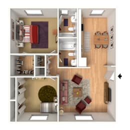 2 beds, 2 baths, 1,100 sqft, $1,312