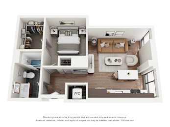 1 bed, 1 bath, 644 sqft, $1,422