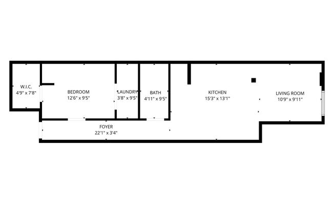 1 bed, 1 bath, 600 sqft, $1,260, Unit 202