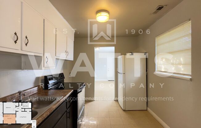 3 beds, 1 bath, 620 sqft, $650, Unit C