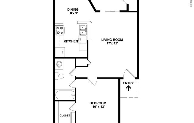 1 bed, 1 bath, 648 sqft, $875