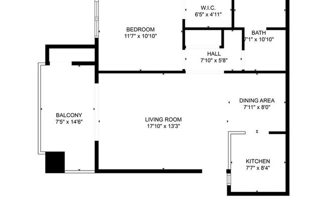 1 bed, 1 bath, $1,245