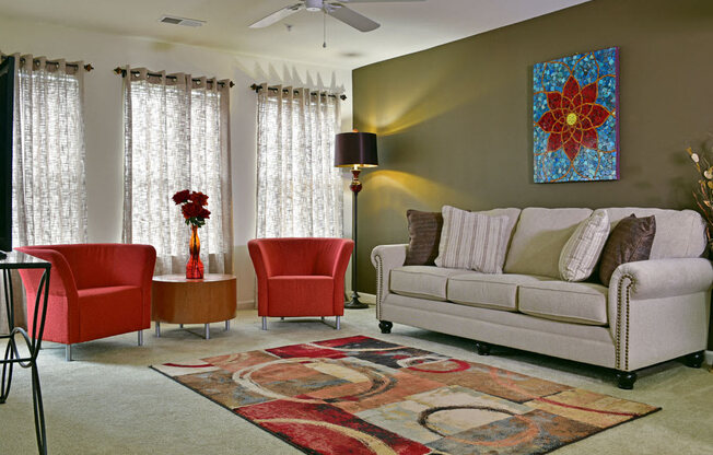 Living Room at Irene Woods Apartments, Collierville, Tennessee