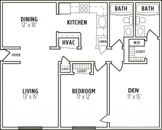 1 bed, 2 baths, 980 sqft, $1,344