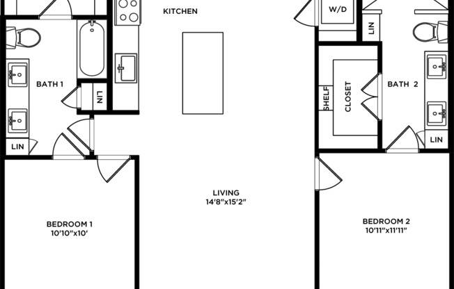 2 beds, 2 baths, 1,140 sqft, $2,450, Unit 528