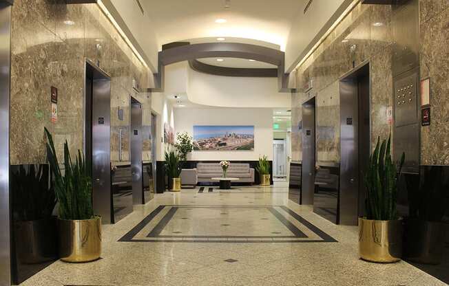 Beautiful Marble Lobby at Residences At 1717, Cleveland, OH, 44114