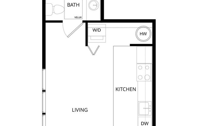 Studio, 1 bath, 337 sqft, $1,442, Unit A402