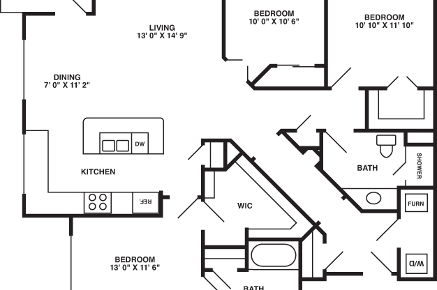 3 beds, 2 baths, 1,469 sqft, $1,995, Unit B - 1004 Unit 226 - C1469 Lake View