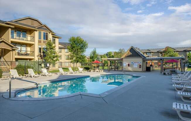 the swimming pool at our apartments