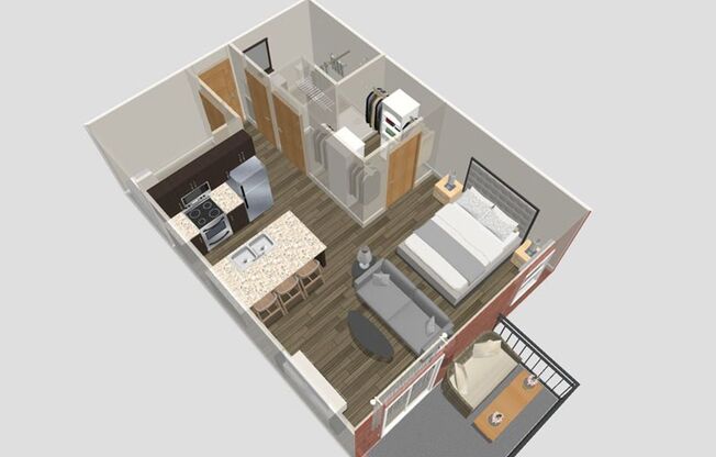 Studio, 1 bath, 563 sqft, $1,535, Unit 104-304