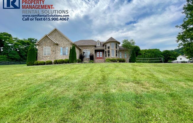 * PENDING* Stunning executive home on 6 acres in Thompsons Station- heated pool, gated entry w/ sec.code, 3-car garage+extra garage/workshop