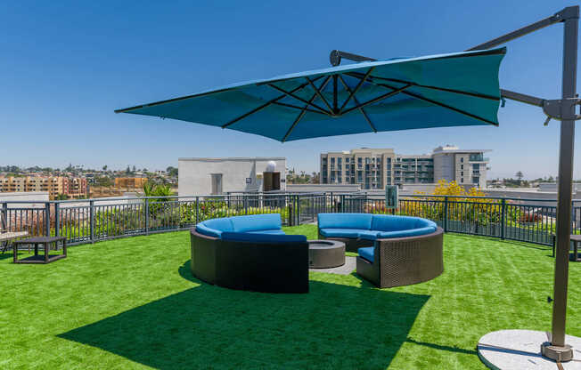 Rooftop Deck with Lounge Space and Fire Pit