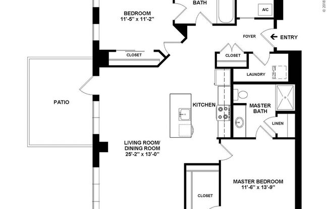 2 beds, 2 baths, 1,226 sqft, $3,095