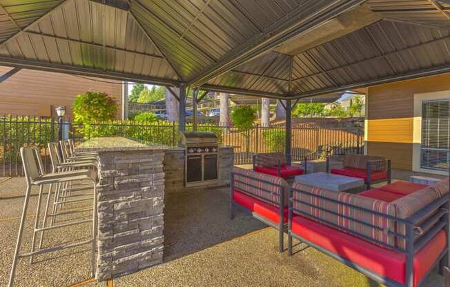 Shaded Pool Seating Area at MonteVista, Beaverton, OR