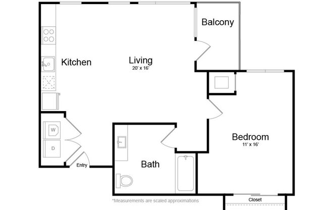 1 bed, 1 bath, 731 sqft, $2,500, Unit 404