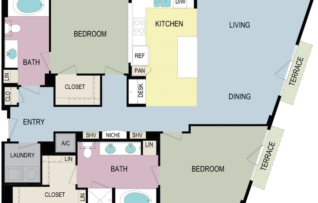 2 beds, 2 baths, 1,392 sqft, $4,283