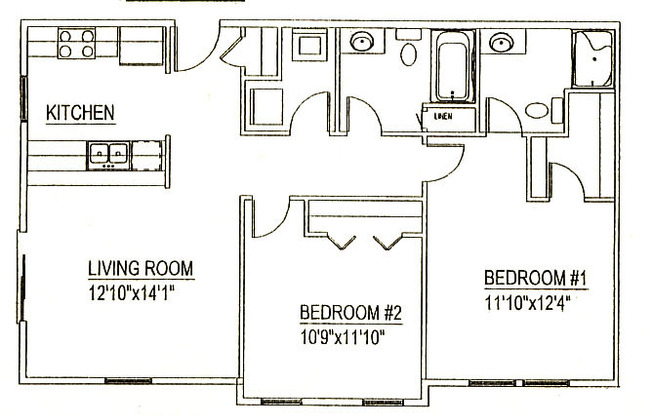 2 beds, 2 baths, 999 sqft, $1,270, Unit 201