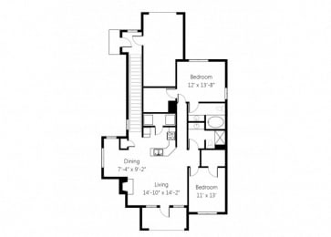 2 beds, 2 baths, 1,174 sqft, $1,560