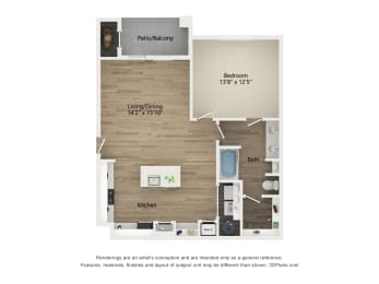 1 bed, 1 bath, 897 sqft, $1,055
