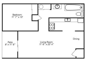 1 bed, 1 bath, 576 sqft, $864