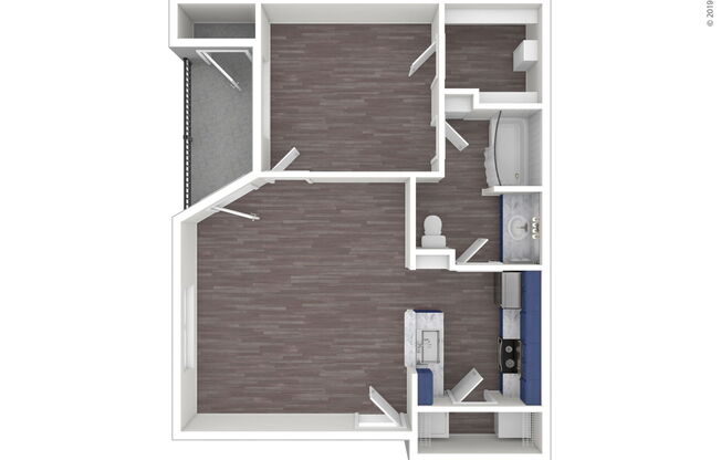 1 bed, 1 bath, 643 sqft, $1,090