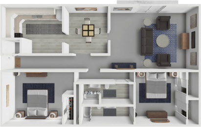 2 beds, 2 baths, 1,100 sqft, $1,300