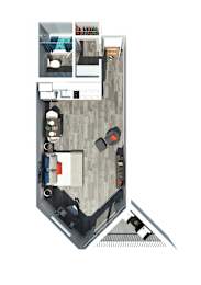 Studio, 1 bath, 348 sqft, $888