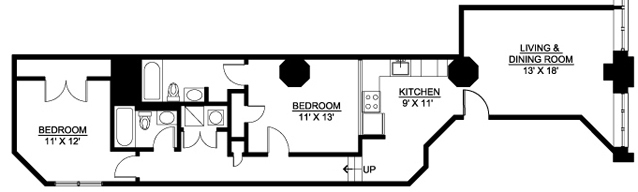 2 beds, 2 baths, 1,029 sqft, $1,499, Unit 601