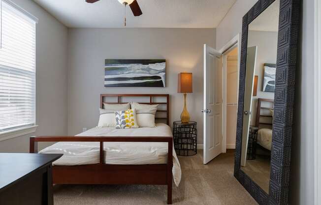 Island Park and Harbor Town Square Apartments - Carpeted bedrooms