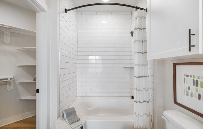 Soaking Garden Tub with Matte Black Fixtures