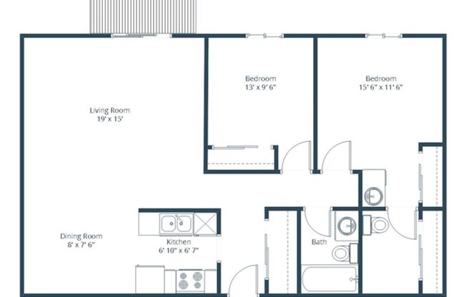 2 beds, 1.5 baths, 1,100 sqft, $1,375, Unit 802-310
