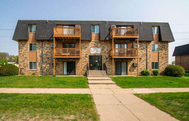 Bismarck, ND Eastbrook Apartments. Exterior of a three level apartment building