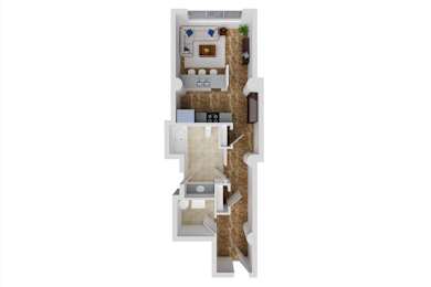 Studio, 1 bath, 627 sqft, $1,100