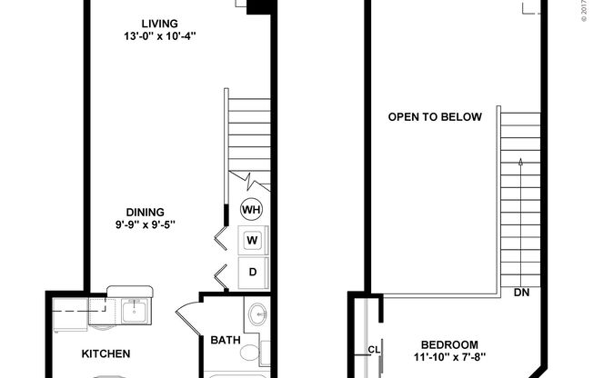 Studio, 1 bath, 600 sqft, $1,405