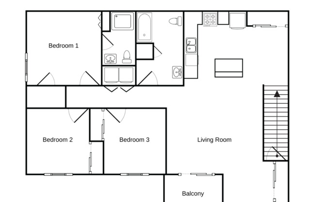 3 beds, 2 baths, 1,319 sqft, $1,599, Unit PV 1622-05