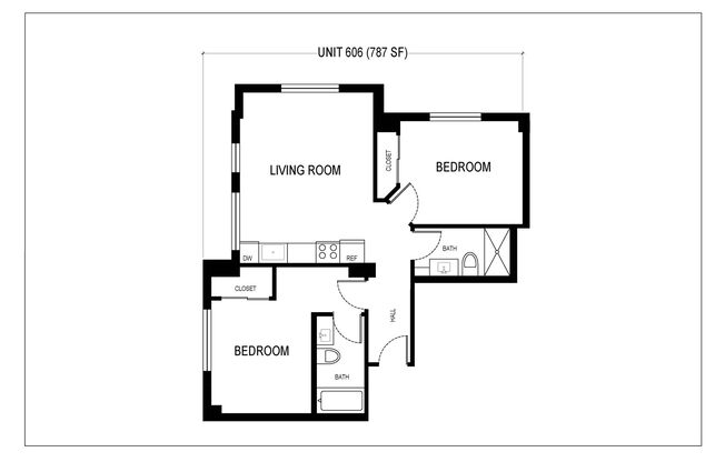 2 beds, 2 baths, 787 sqft, $1,599, Unit 506