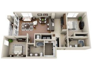2 beds, 2 baths, 1,287 sqft, $4,999