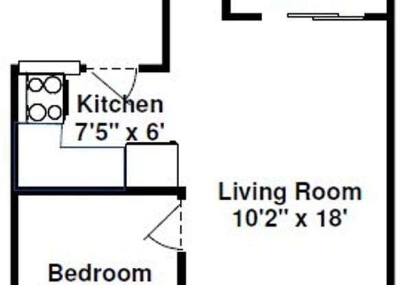 1 bed, 1 bath, 410 sqft, $1,425, Unit 3168-2