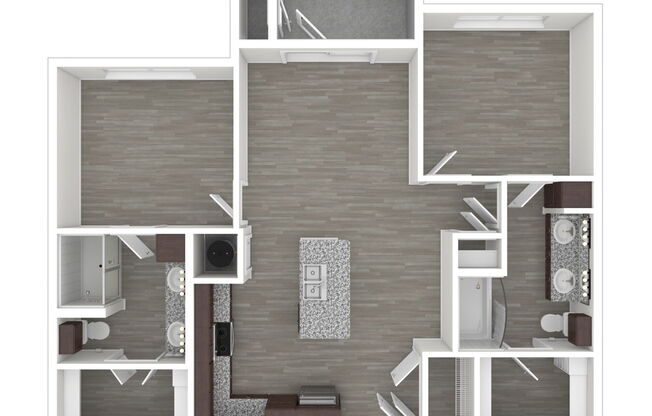 2 beds, 2 baths, 1,005 sqft, $1,502