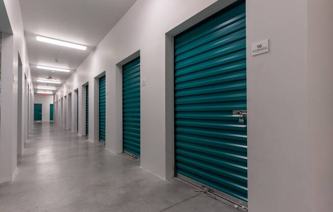 Hallway with Storage Spaces at The Whit Apartments, Indianapolis, IN