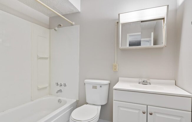 a bathroom with a sink toilet and a bath tub