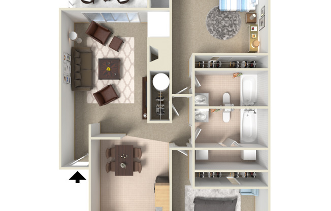 2 beds, 2 baths, 970 sqft, $1,905