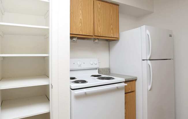 Kitchen with white appliances