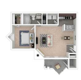 1 bed, 1 bath, 800 sqft, $1,119