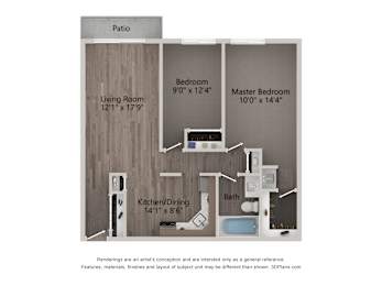 2 beds, 1.3 baths, 980 sqft, $1,940