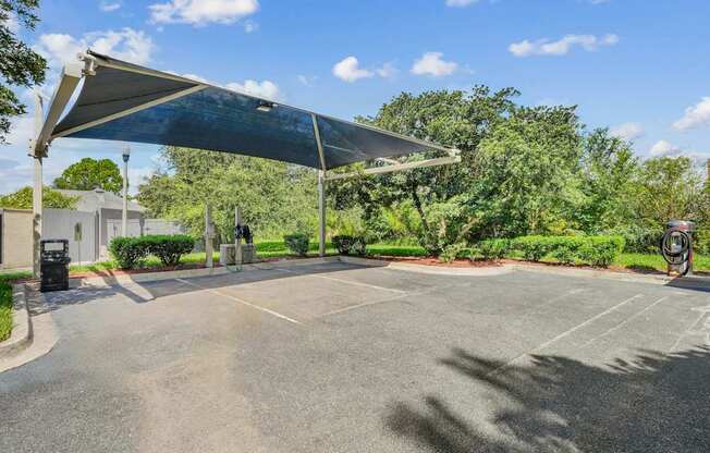 An electric vehicle charging station at Wynnfield Lakes Apartments in Jacksonville, FL