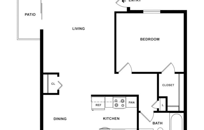 1 bed, 1 bath, 636 sqft, $1,161