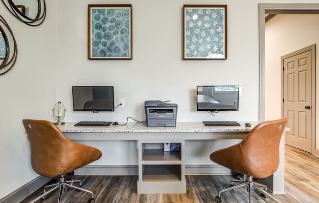 business center with computer desks